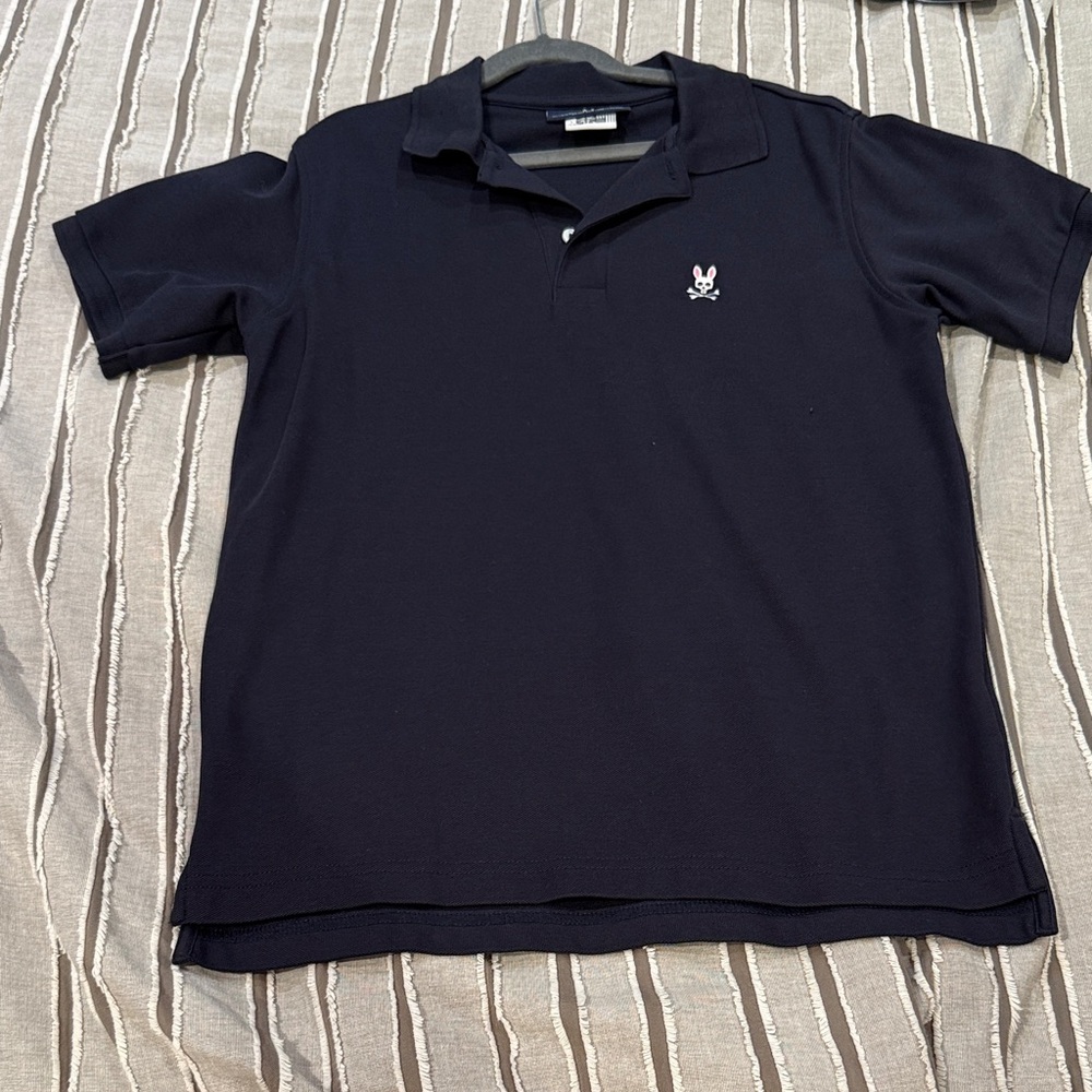 Boys SZ L Black PSYCHO BUNNY Polo Shirt